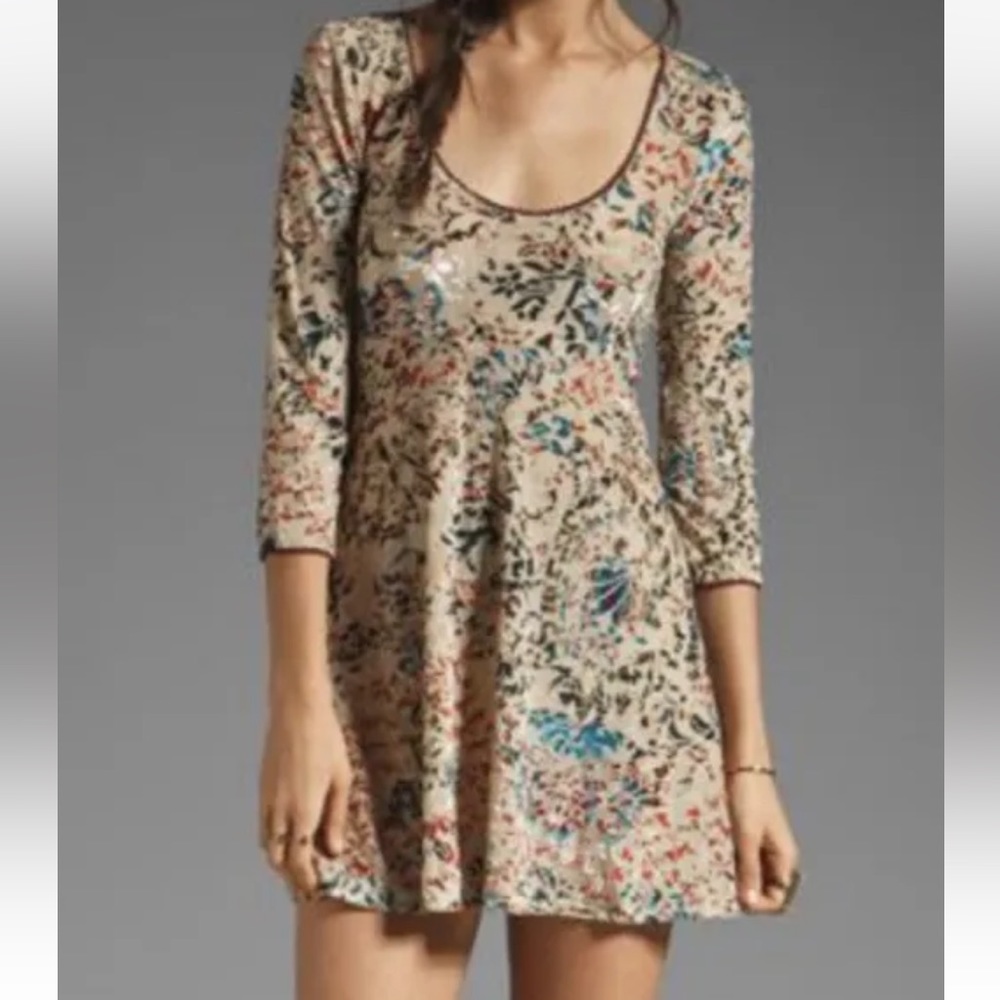 Free People Musa Burnout Velvet Mini Dress Size Small